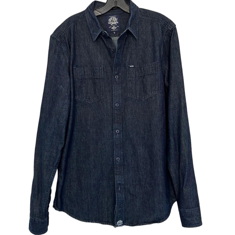 Superdry Men's Casual Button Down Shirt - Dark Blue
